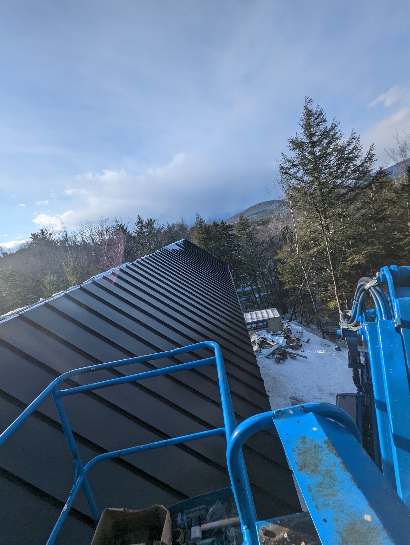 Close look at a clean roof installation detail